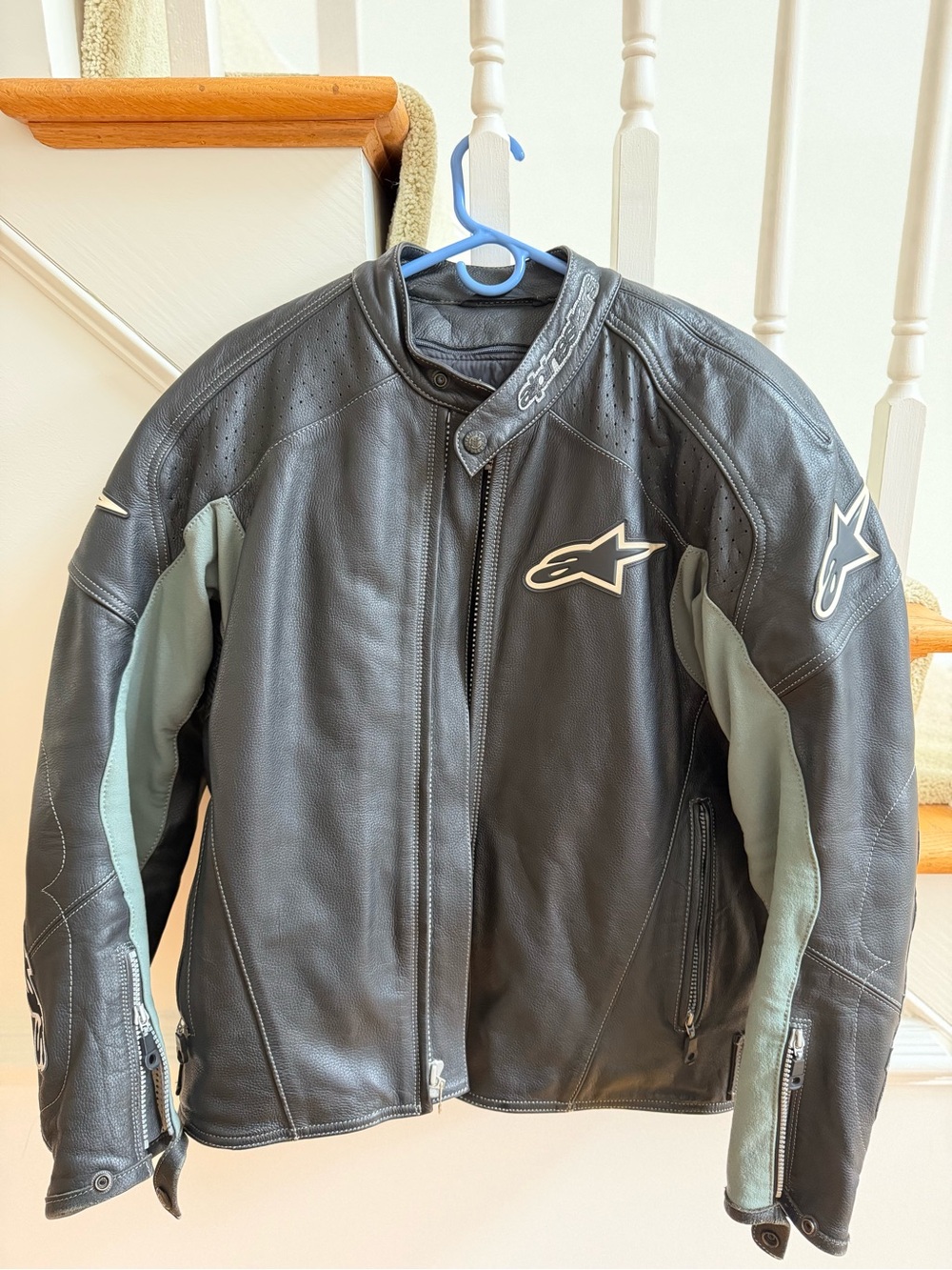 Alpinestars Black Leather Motorcycle Jacket with Protective Armor